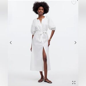 MADEWELL depeche Tie-waist button front midi dress